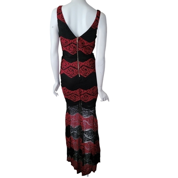 Clara Story Lace Maxi Dress Green/Black Sleeveless NWT - Picture 7 of 11